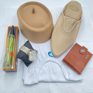 Ensemble 6 pièces chaussures bonnet montre porté monnaie parfun et sous vêtements