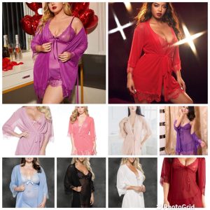 lingerie ensemble 2 pièces  robe de nuit
