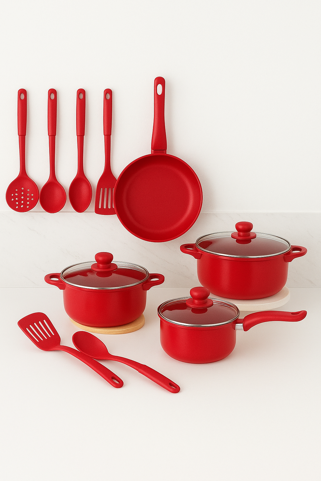 Ensemble de 13 pièces au design moderne et raffiné.